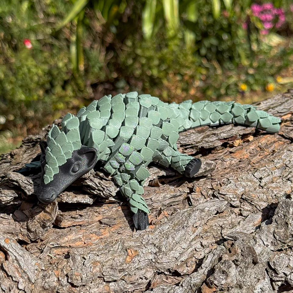 Toy Let's Live Green Pangolin on rock