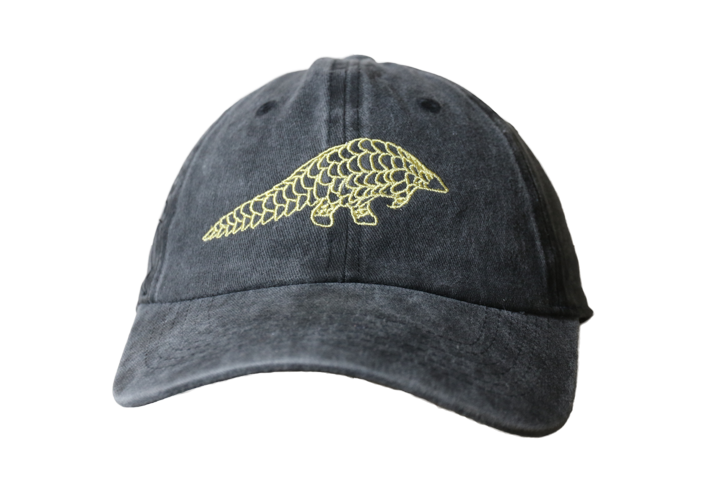 Charcoal Grey Lets Live Pangolin Cap with gold embroidery