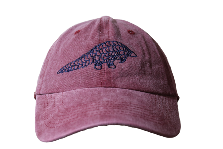 Raspberry red Lets Live Pangolin Cap with navy embroidery