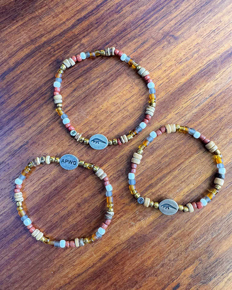 Small, Medium and Large Sizes of the APWG Beaded Bracelets