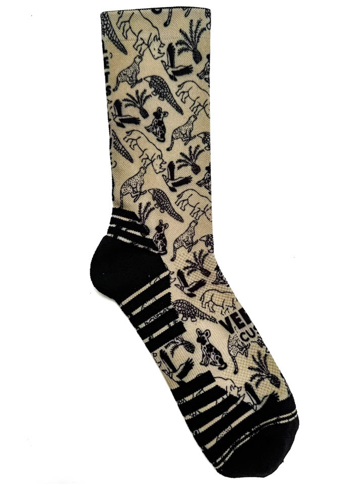 Sock with south african wildlife pattern
