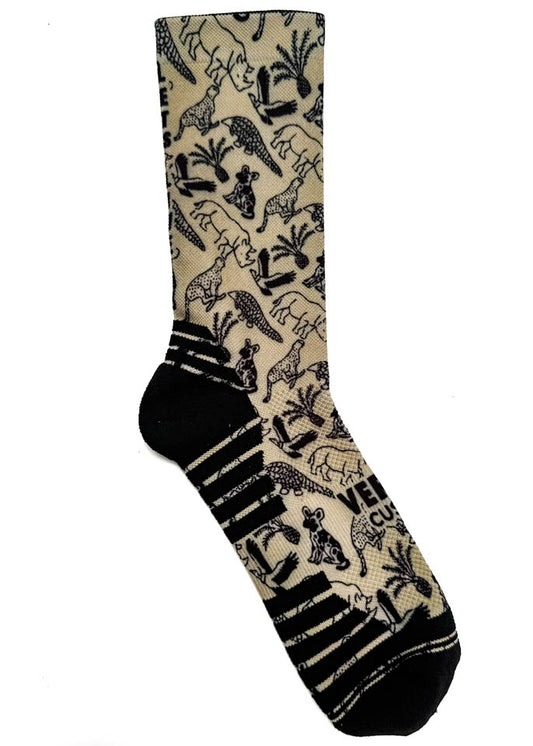 Sock with south african wildlife pattern