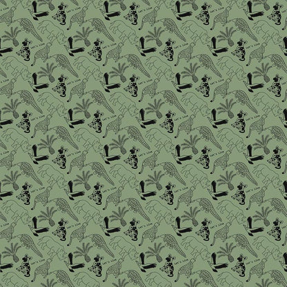 Pangolin Cheetah Rhino Vulture Dog Let's live repeating Pattern